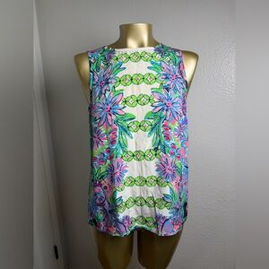 Lilly Pulitzer Iona Silk Sleeveless Top Blouse XS
